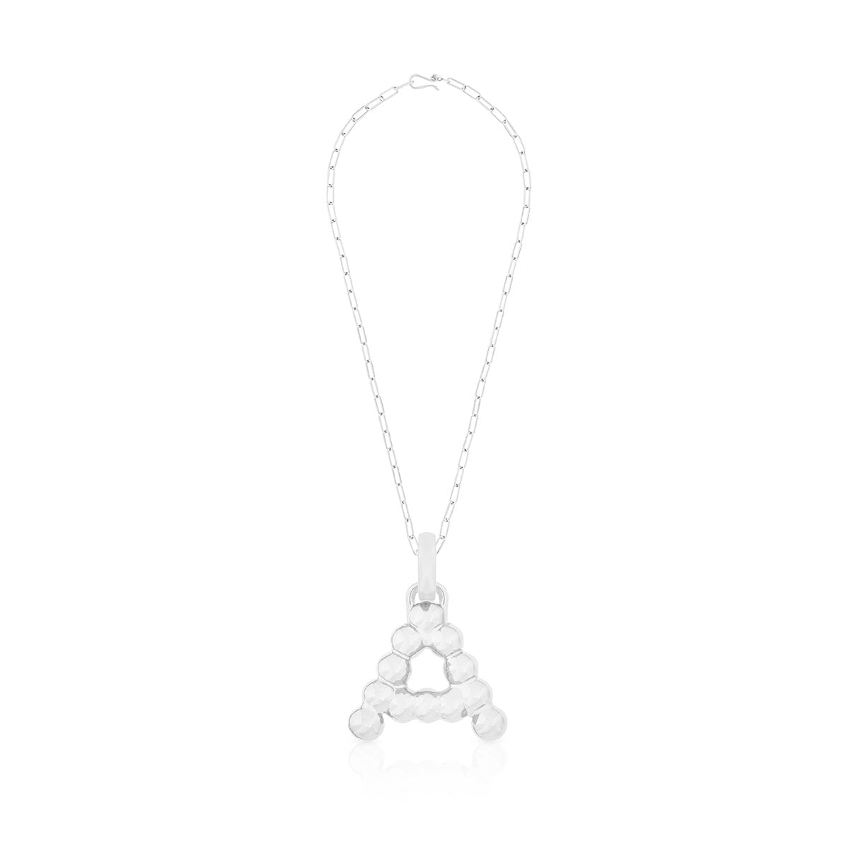 BOLD LETTER NECKLACE SILVER