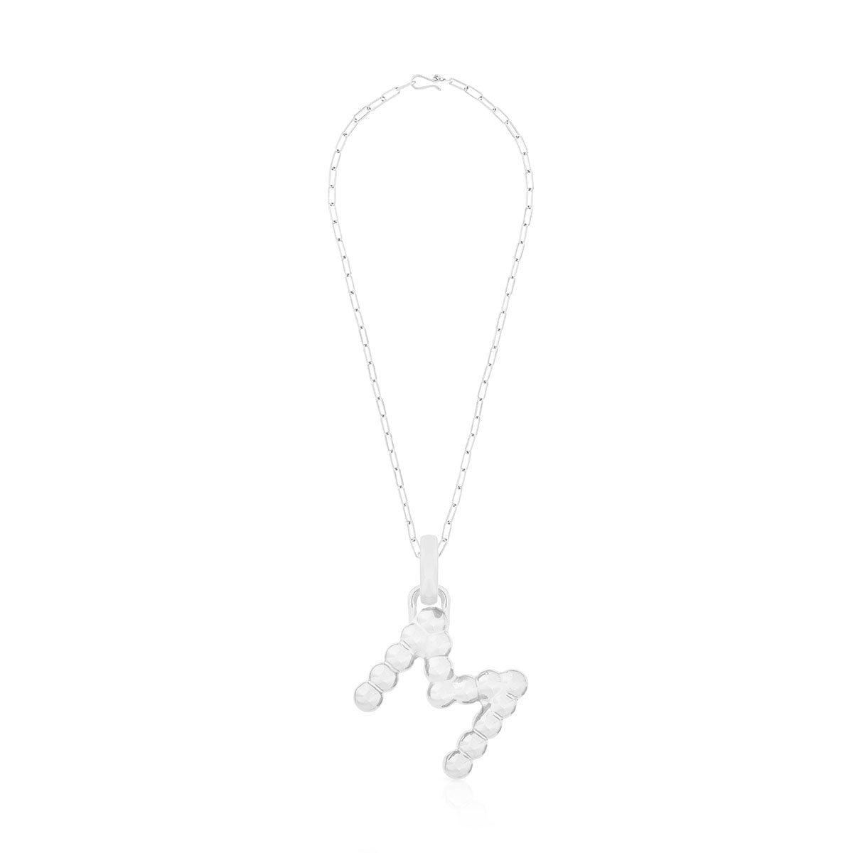 BOLD LETTER NECKLACE SILVER