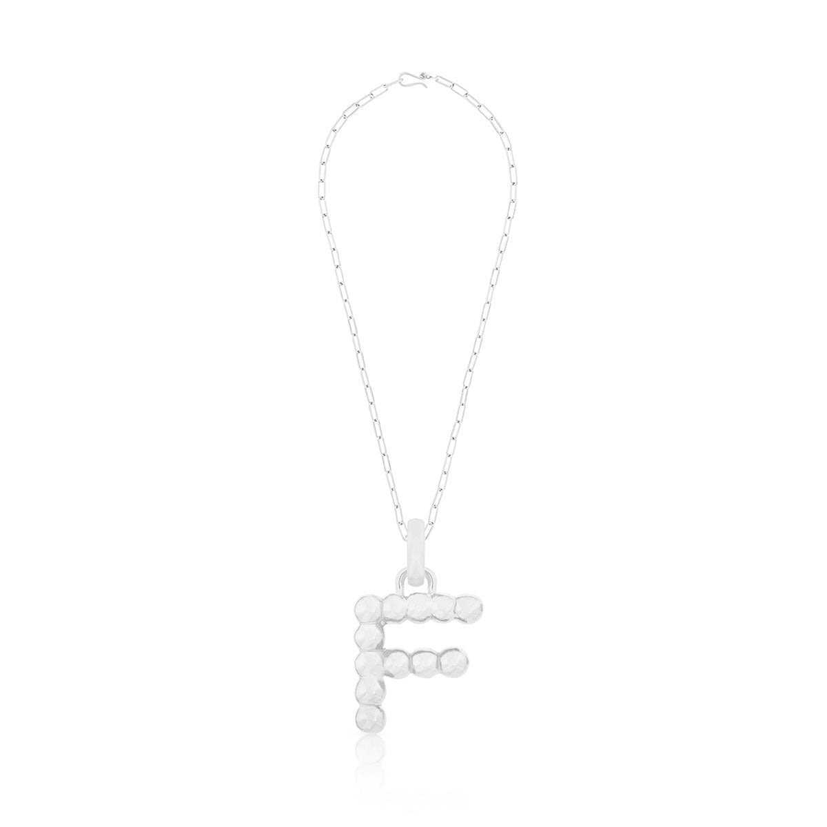 BOLD LETTER NECKLACE SILVER