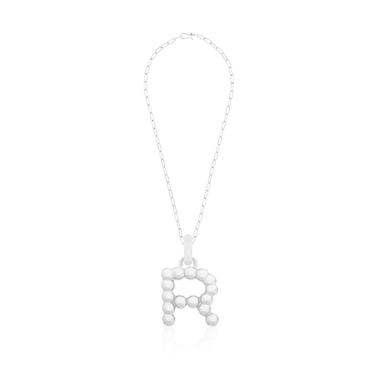 BOLD LETTER NECKLACE SILVER