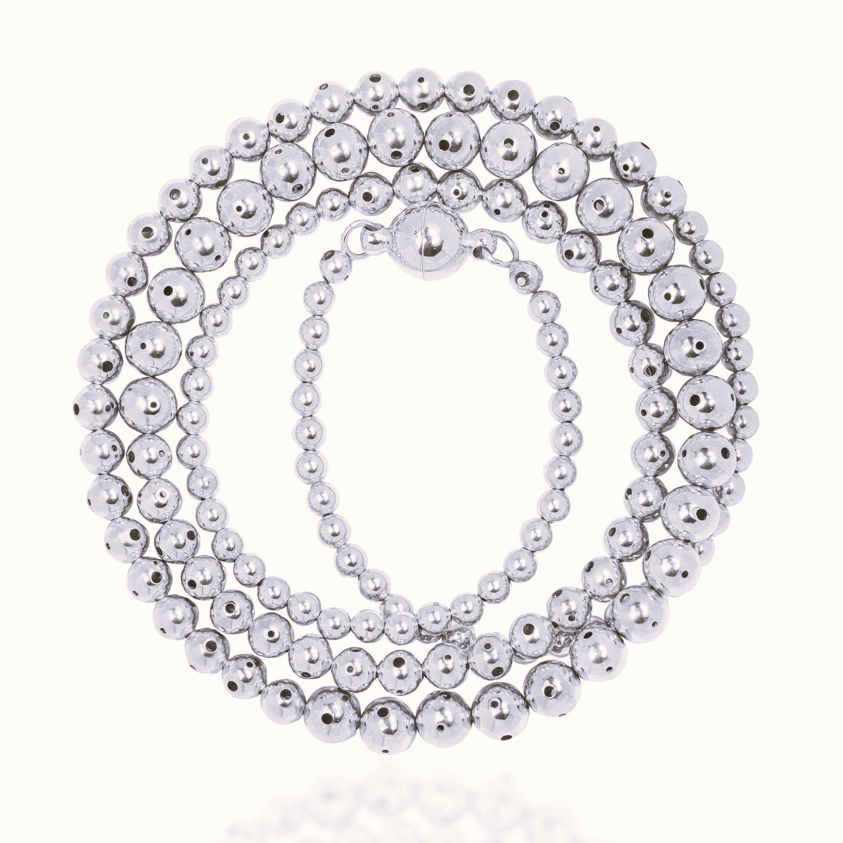 MAGDALENA TRIPLE NECKLACE SILVER