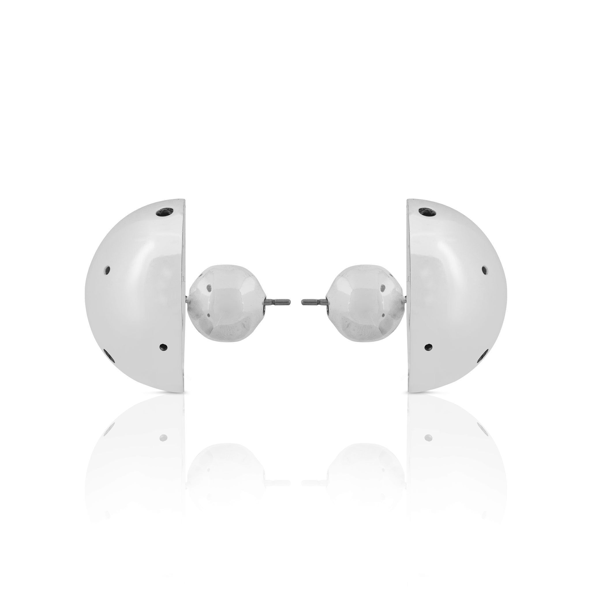 BOLD MEDIUM BALL EARRINGS SILVER