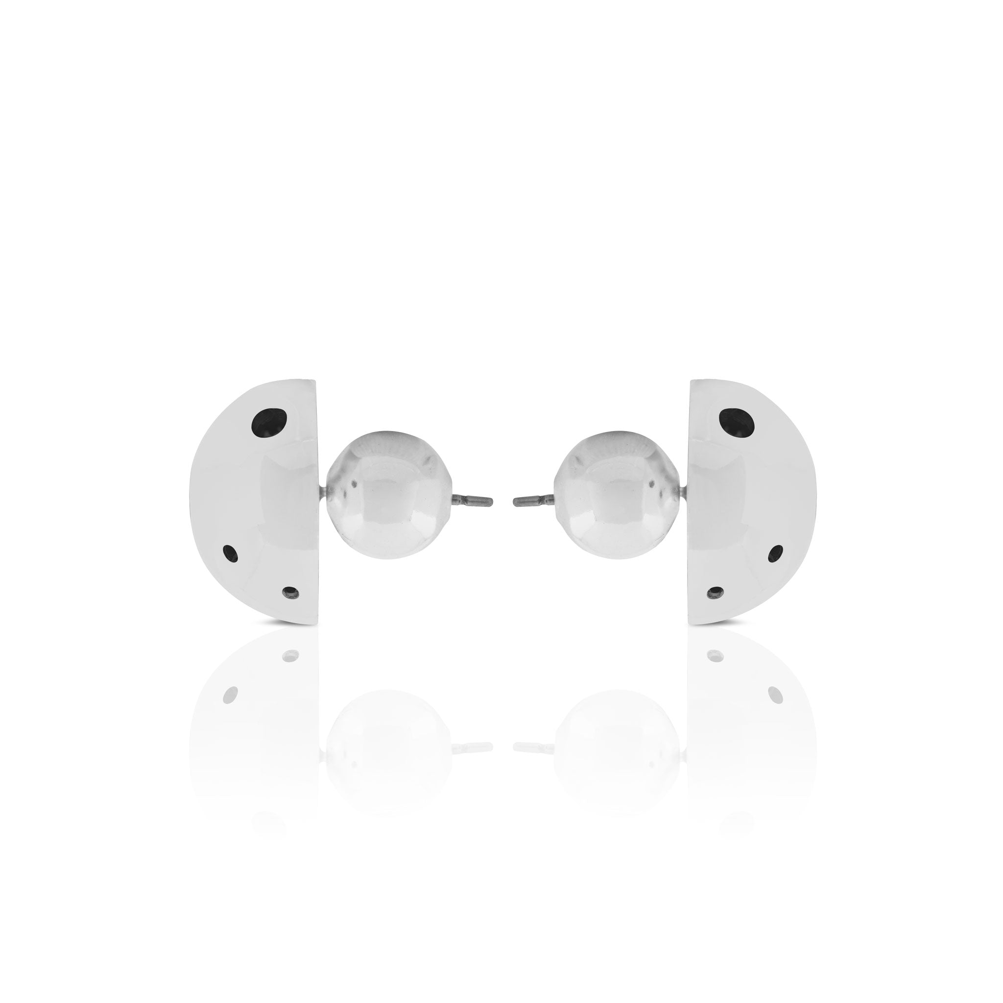 BOLD SMALL BALL EARRINGS SILVER