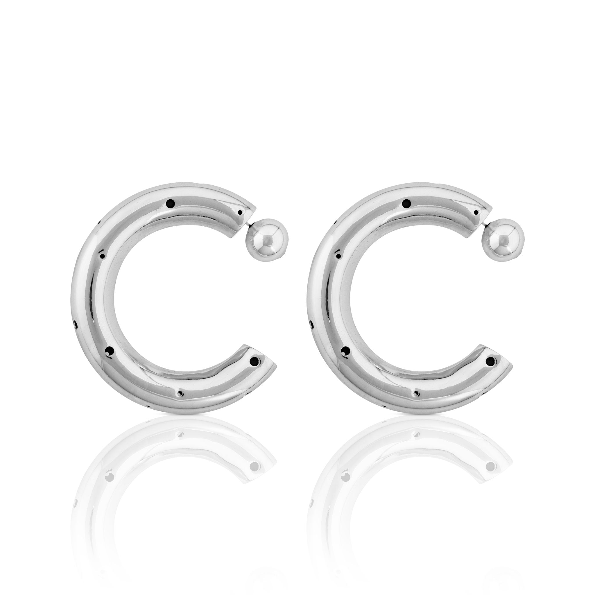 BOLD LARGE HOOPS SILVER