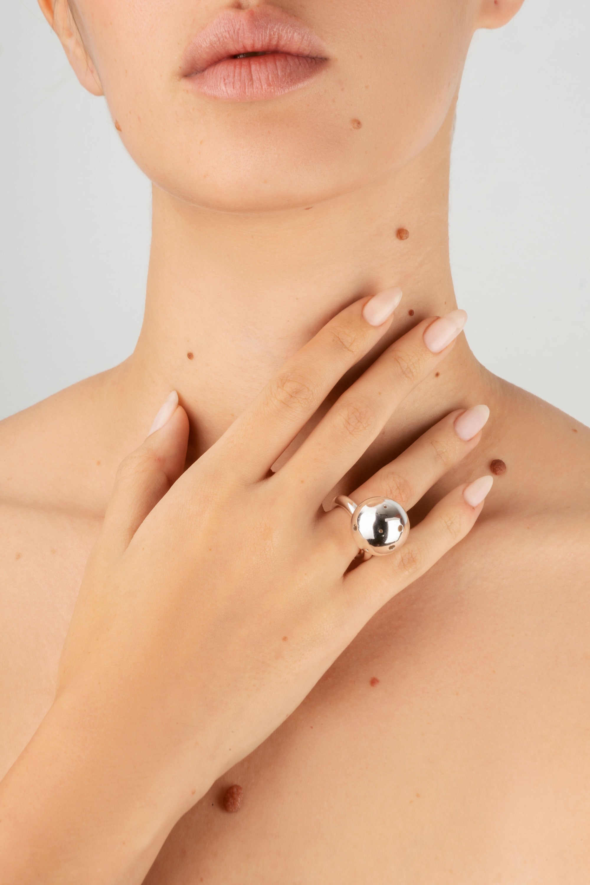 SEMI MEDIUM BUBBLE RING SILVER