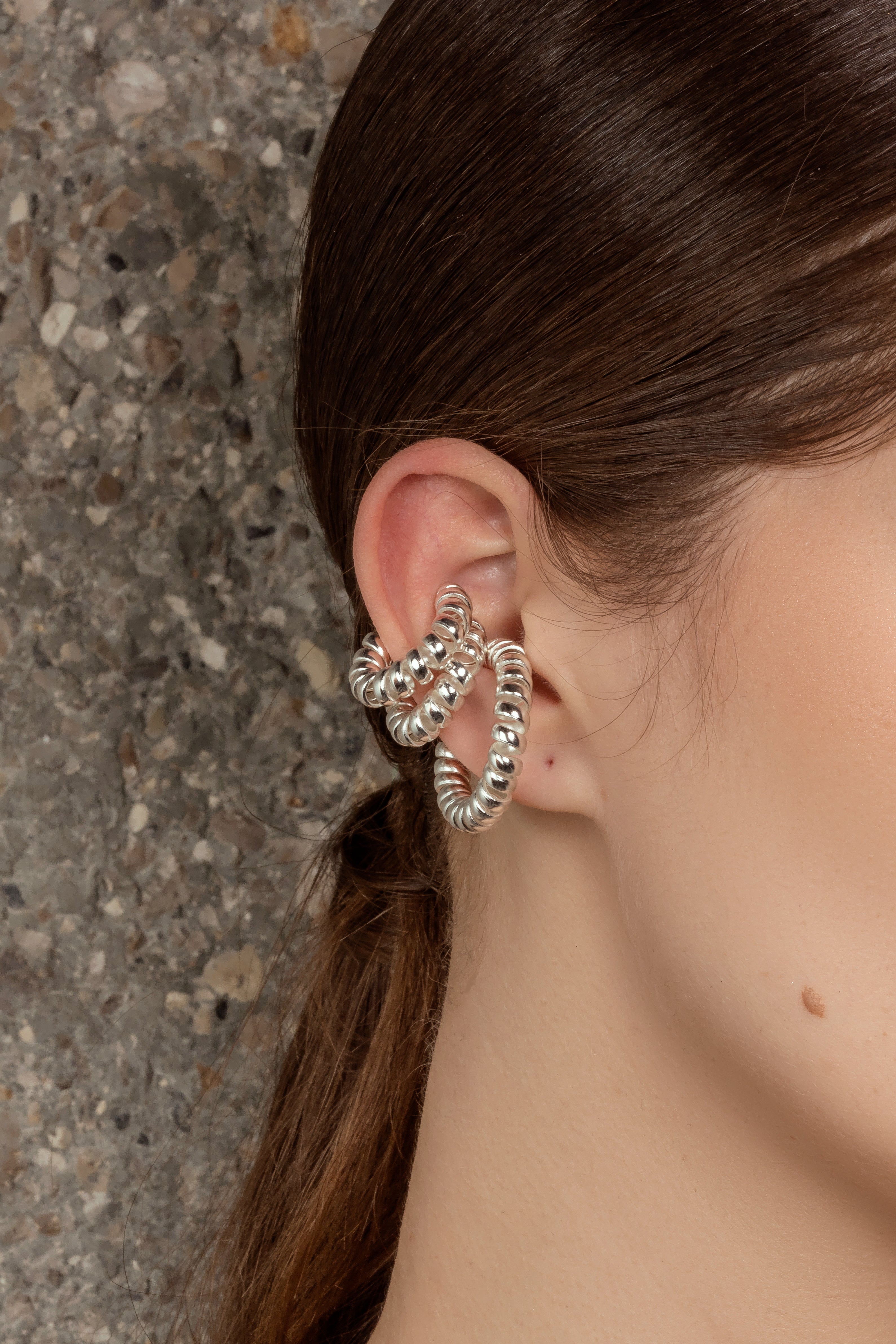 MEDIUM SPIRAL EARCUFF SILVER