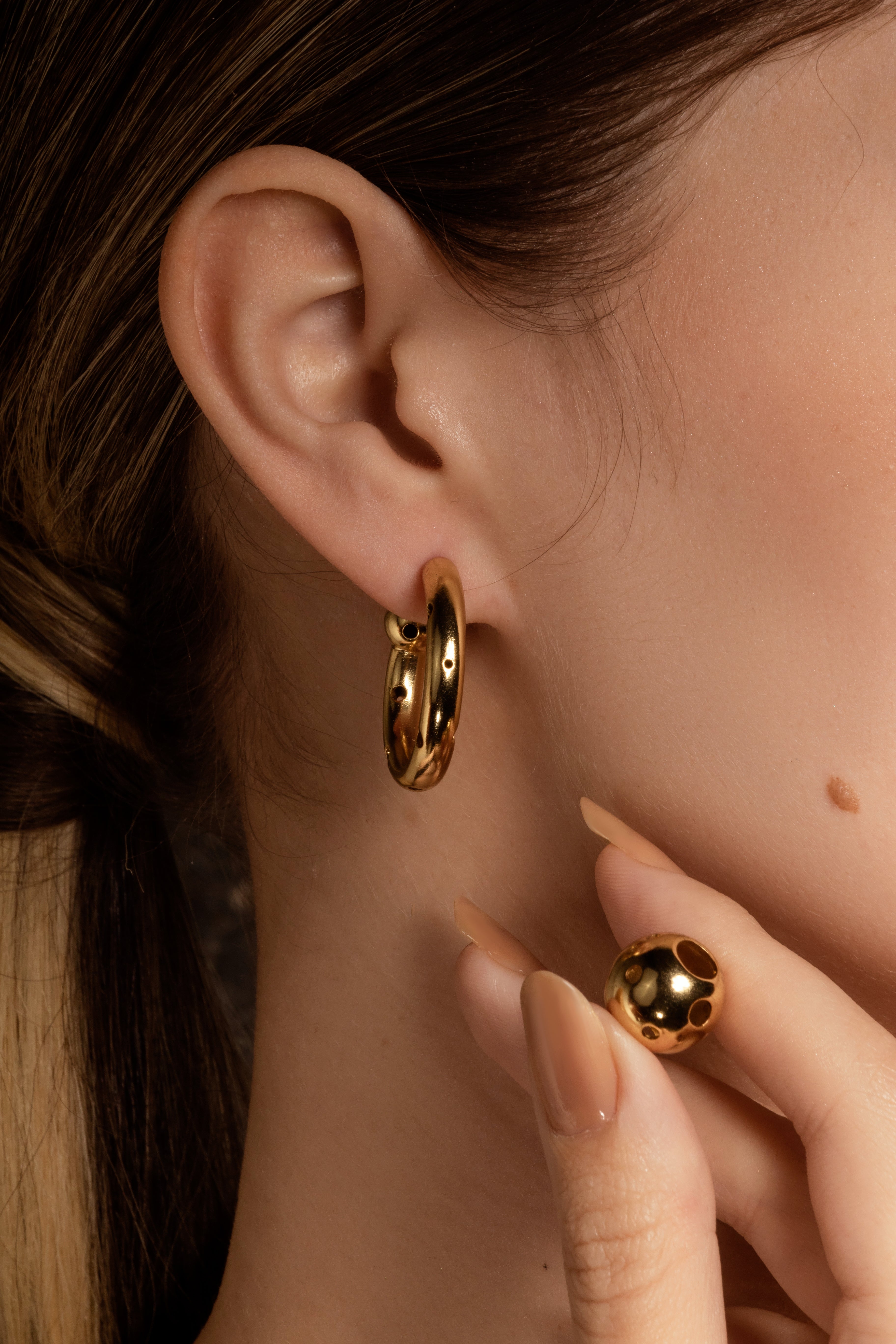 SMALL BUBBLE TUBE HOOPS / NECKLACE