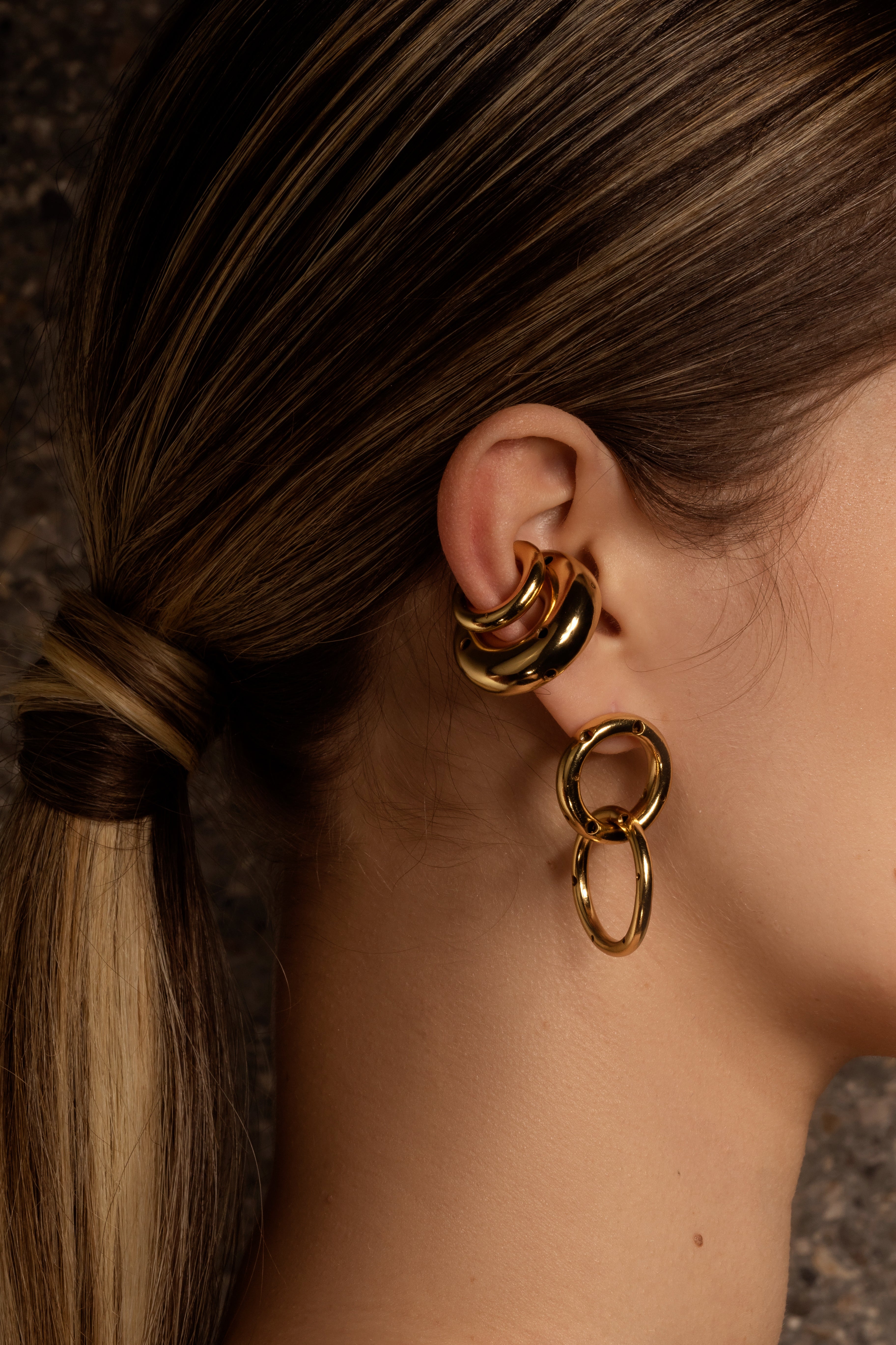 TWO RING EARRINGS SMALL