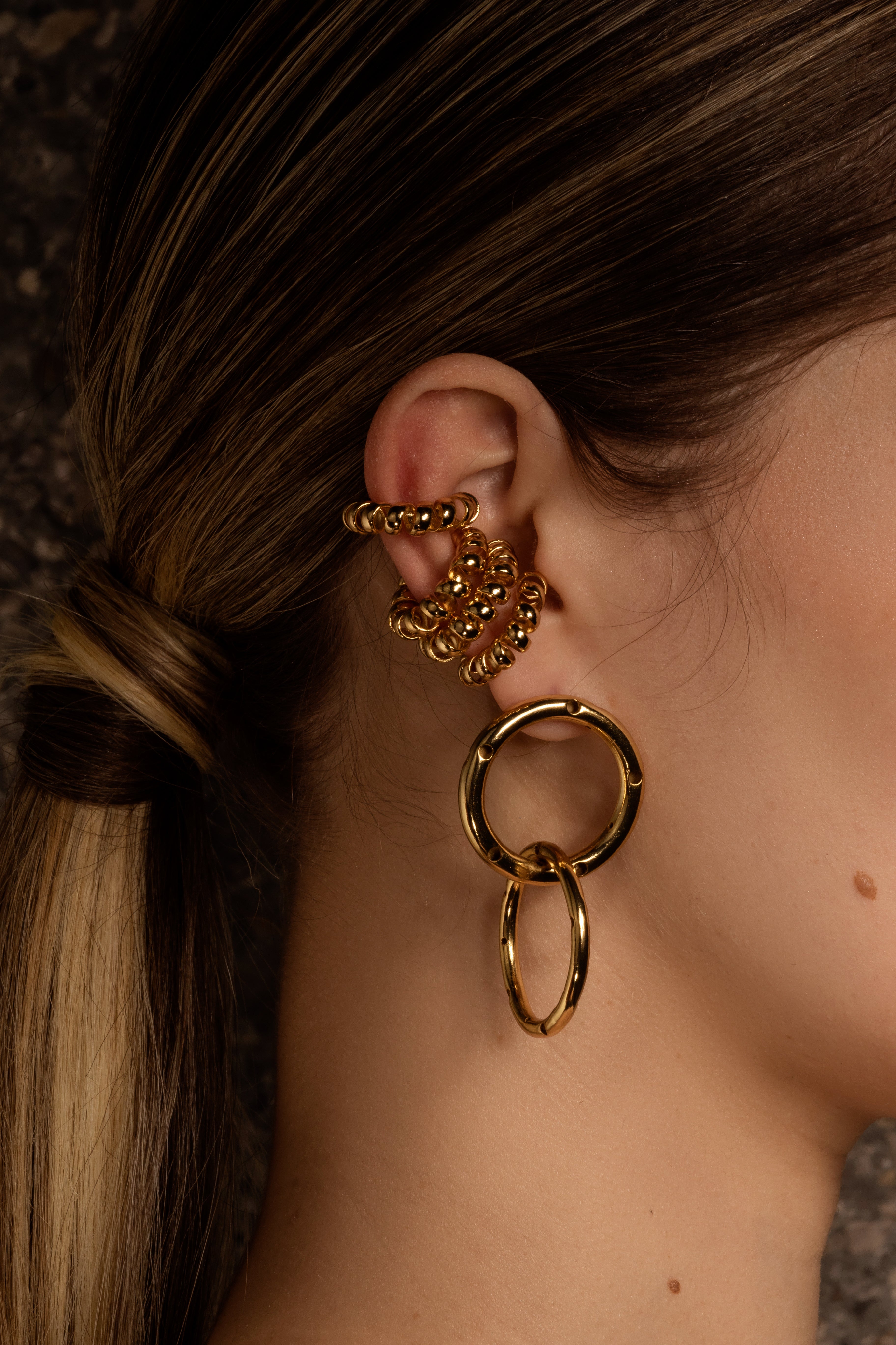 TWO RING EARRINGS MEDIUM