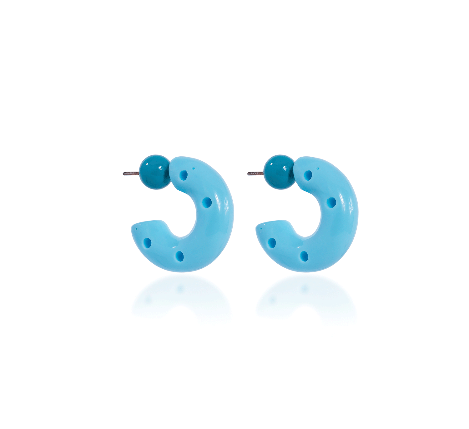 MEDIUM HOOPS RESINE BLUE