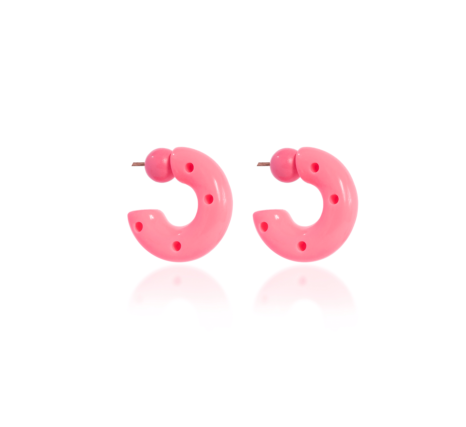 MEDIUM HOOPS RESINE PINK