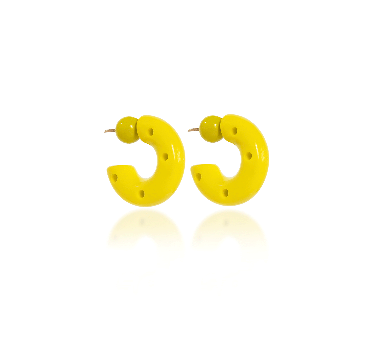 MEDIUM HOOPS RESINE YELLOW