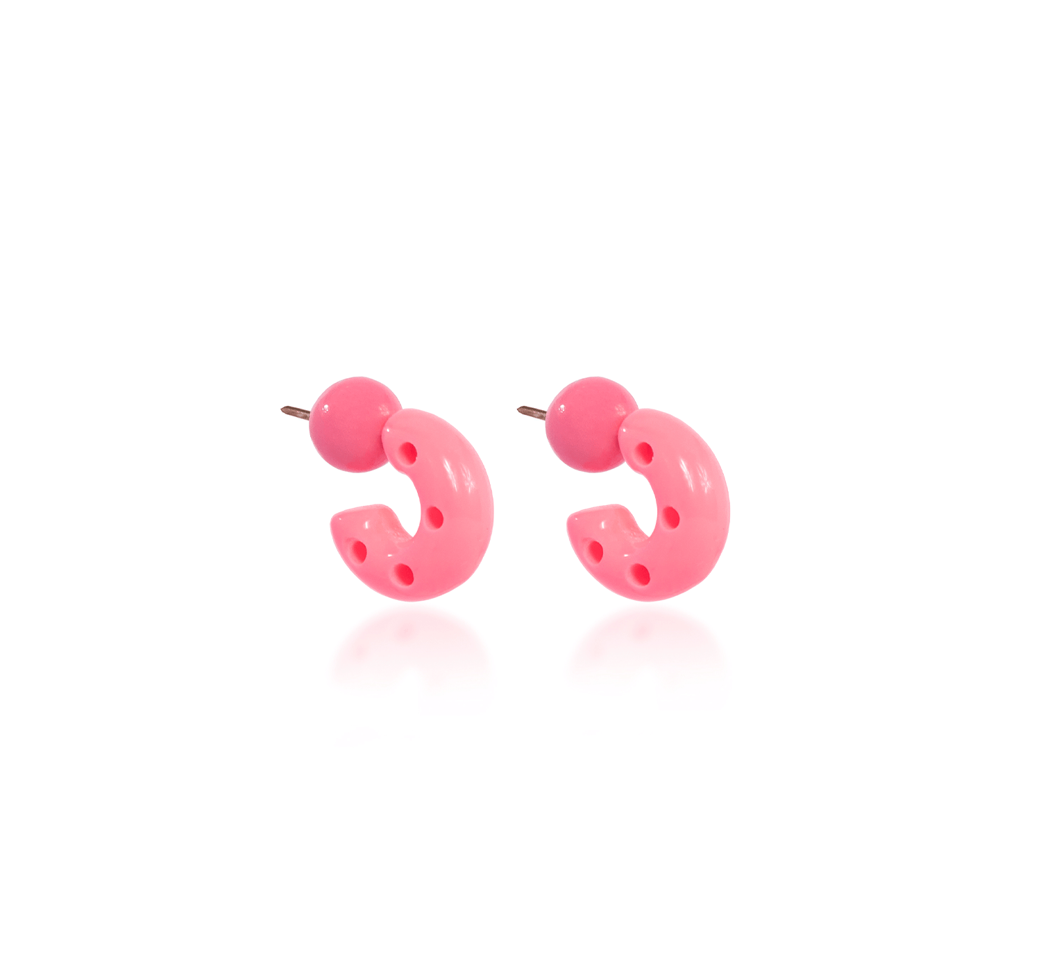 MINI HOOPS RESINE PINK