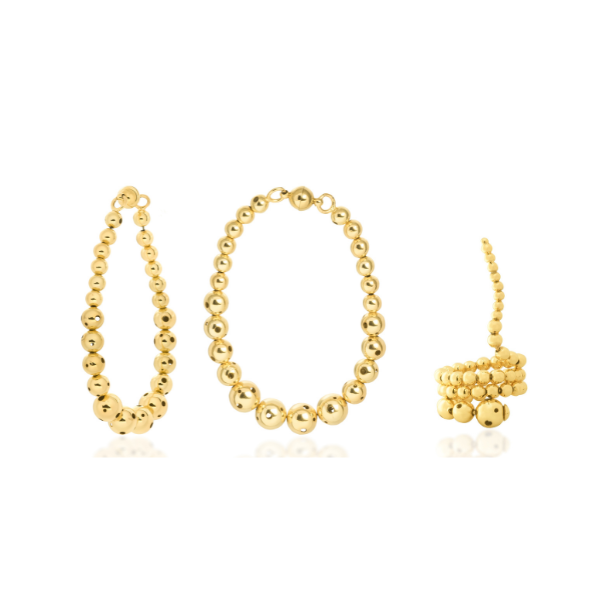 CLASSIC SET (MAGDALENA HOOPS + TRIPLE ADRIAN RING)