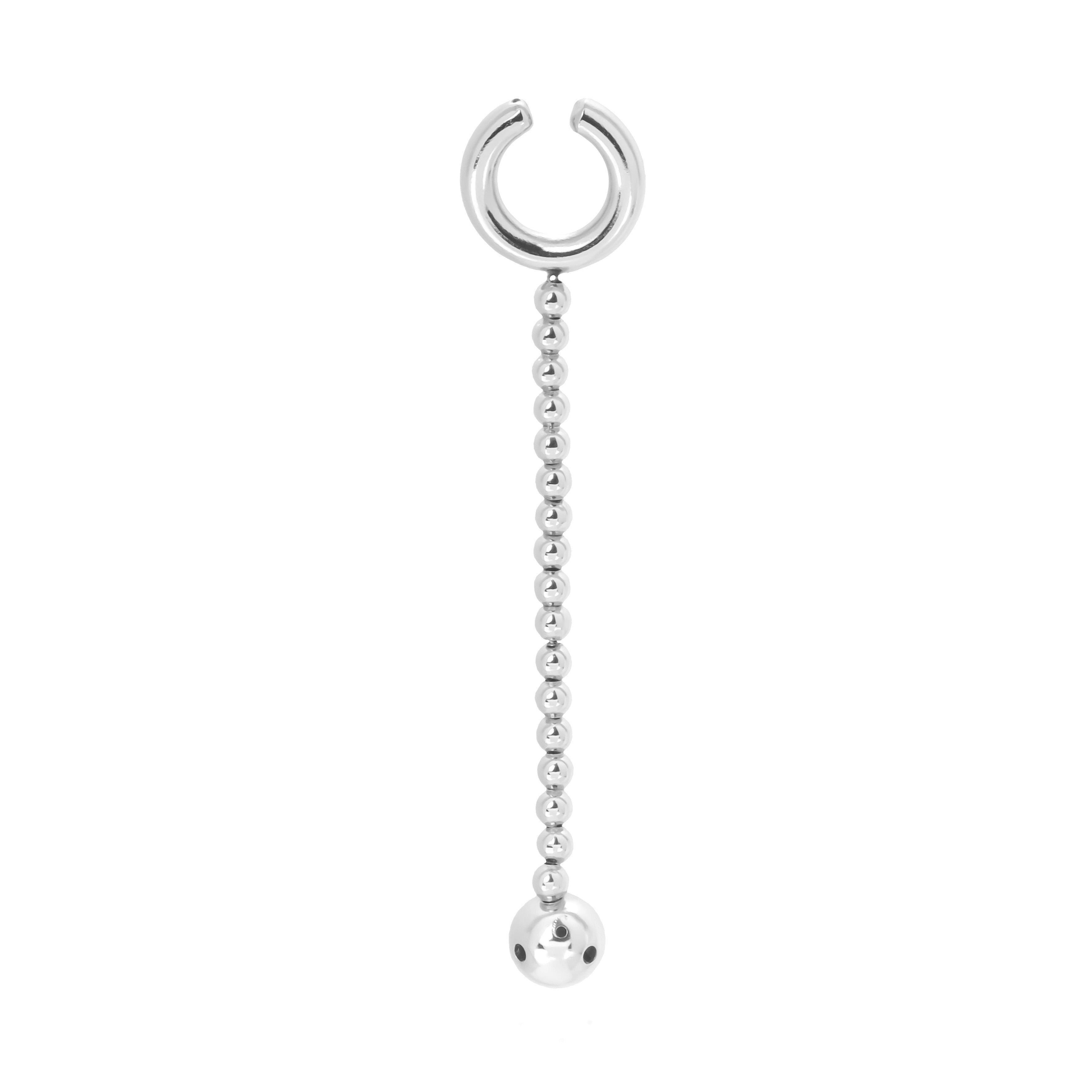 SMALL MOON CHAIN EARCUFF SILVER