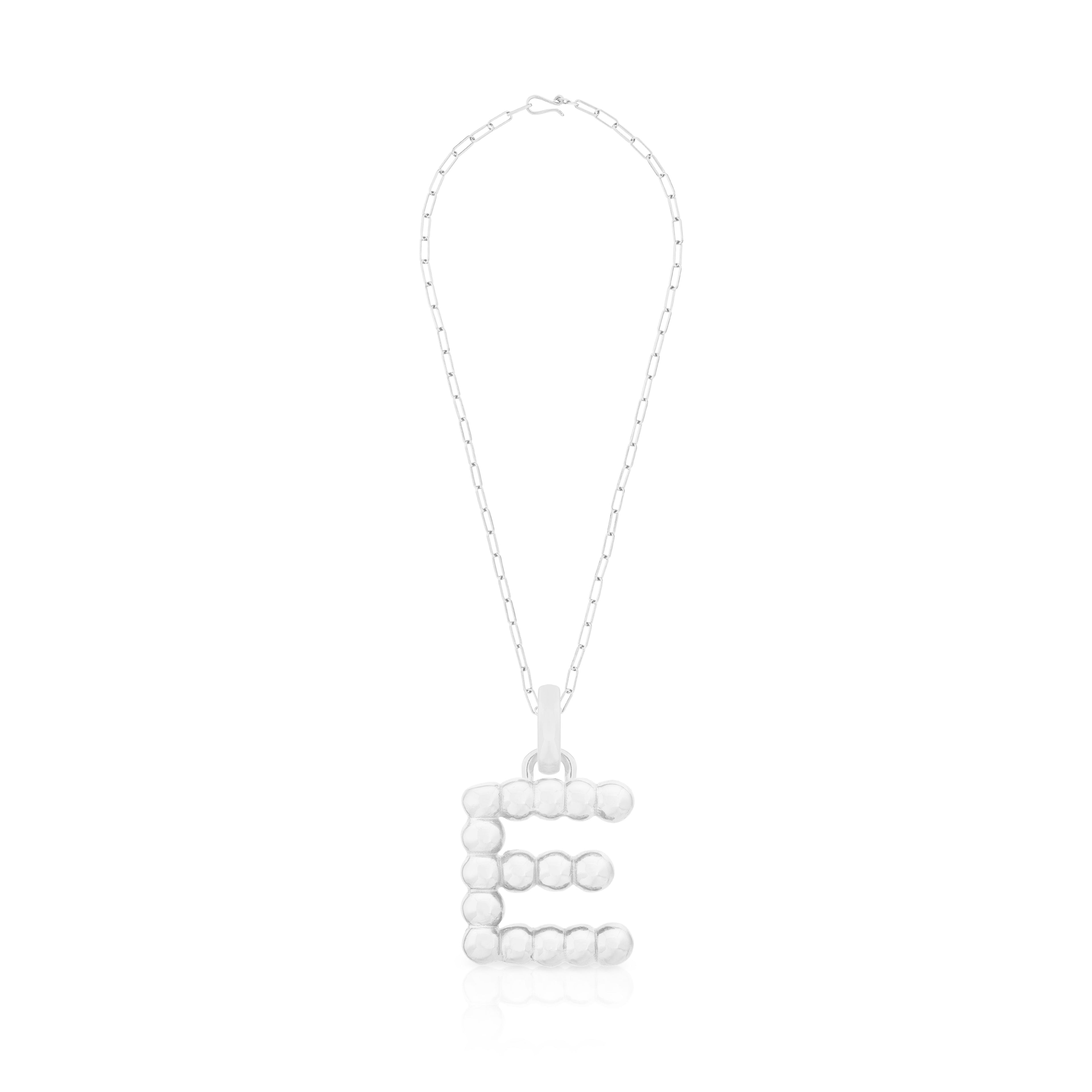 BOLD LETTER NECKLACE SILVER