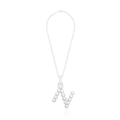 BOLD LETTER NECKLACE SILVER