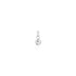 Small silver sphere pendant with a polished finish and delicate perforations featuring a sleek hoop attachment.