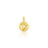 Gold or silver big donut-shaped pendant with a polished finish and subtle perforations, featuring a thick design and a sleek hoop attachment.