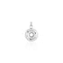 Silver big donut-shaped pendant with a polished finish and subtle perforations, featuring a thick design and a sleek hoop attachment.