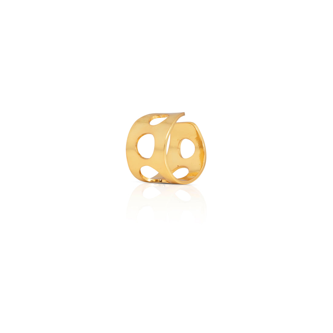 HOLE MEDIUM  RING AND EAR CUFF
