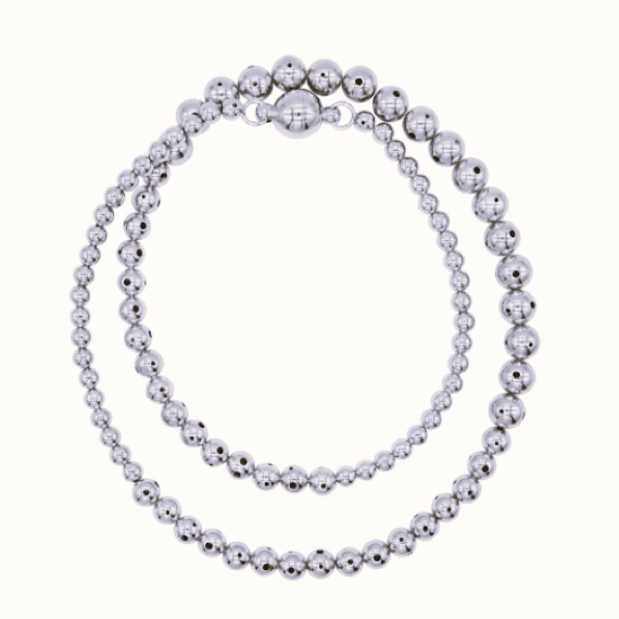 MAGDALENA DOUBLE NECKLACE SILVER