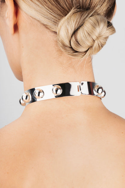 CHOKER WITH CIRCLES SILVER