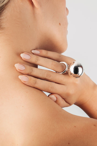 BIG BUBBLE RING SILVER
