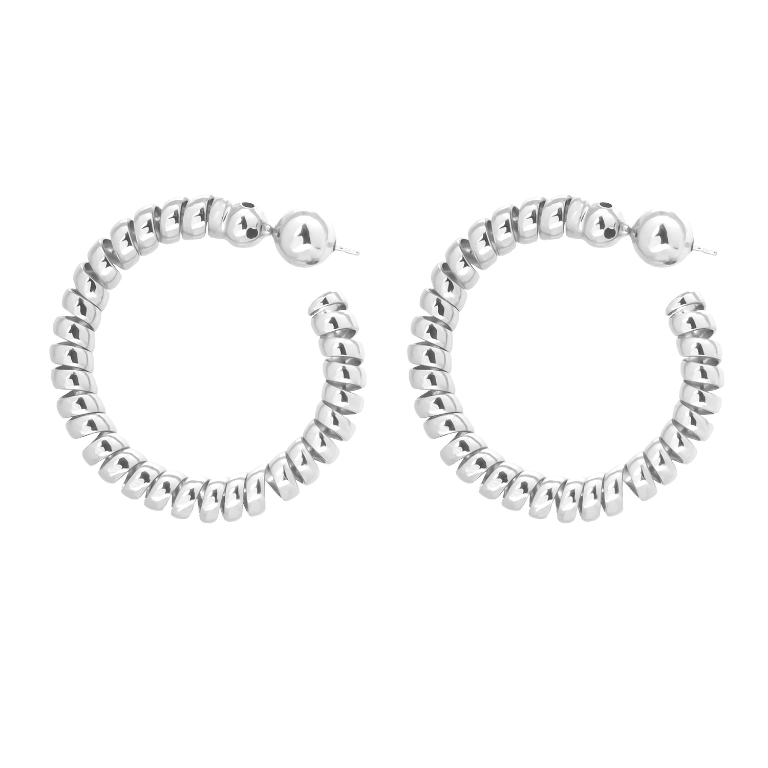 MEDIUM SPIRAL HOOPS SILVER