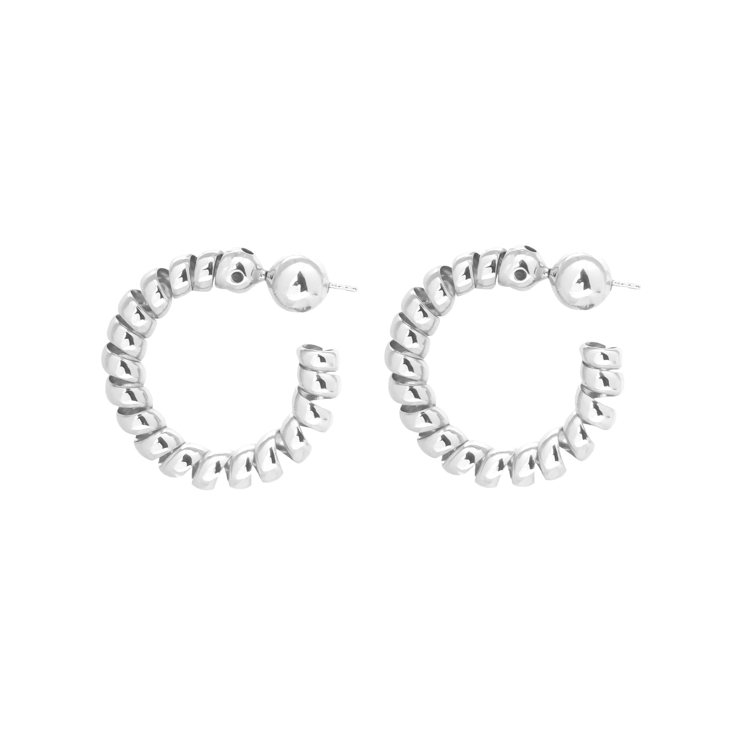 SMALL SPIRAL HOOPS SILVER